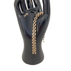 Vintage Mid-Century Gold-Tone Bracelet With Chain Link Design For Women